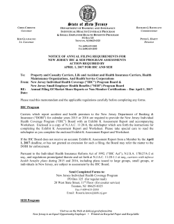 Notice of Annual Filing Requirements for SEH