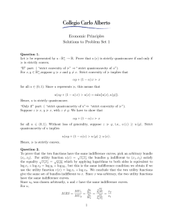 Economic Principles Solutions to Problem Set 1