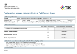 template for statement of pupil premium strategy * primary schools