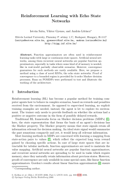 Reinforcement Learning with Echo State Networks