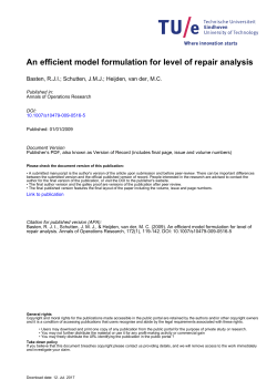 An efficient model formulation for level of repair analysis