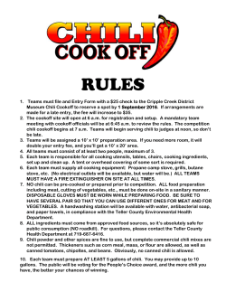 chili cookoff rules - Cripple Creek Colorado