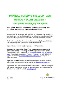 Application form for a Disabled Person`s Freedom