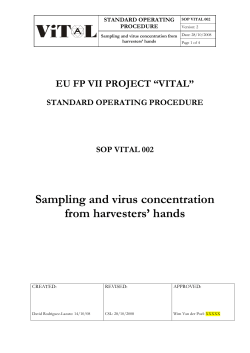 Sampling and virus concentration from faecal samples