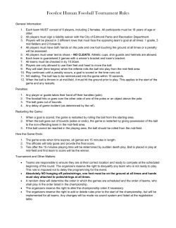 Foosfest Human Foosball Tournament Rules
