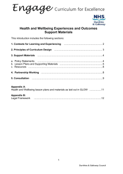 Health and Wellbeing Experiences and Outcomes
