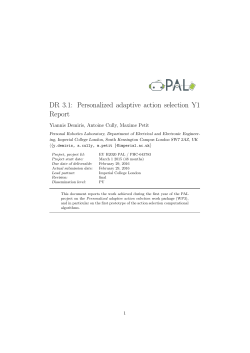 Personalized adaptive action selection Y1