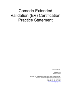 Comodo Extended Validation (EV) Certification Practice Statement