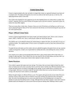 Cricket Game Rules Player: Official Cricket Rules Game Structure