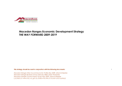 Economic Development Strategy - Macedon Ranges Shire Council