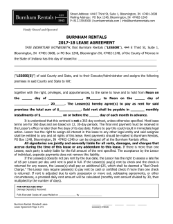 BURNHAM RENTALS 2017