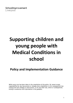 Supporting children and young people with Medical Conditions in