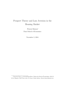 Prospect Theory and Loss Aversion in the Housing Market