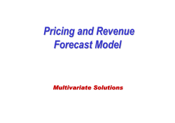 Pricing and Revenue Forecast Model