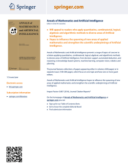 Annals of Mathematics and Artificial Intelligence