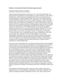 Hysteria: An experiment in historic interactive game narrative Taking