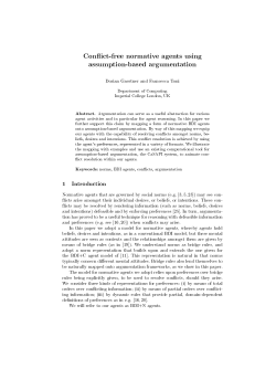 Con ict-free normative agents using assumption