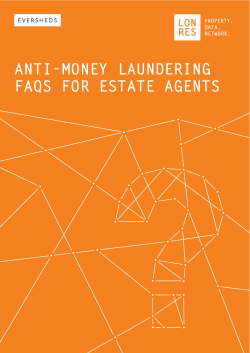 antI-Money LaUnderInG FaQs For eState aGentS