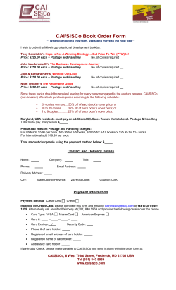 The CAI/SISCo Bulk Book Order Form