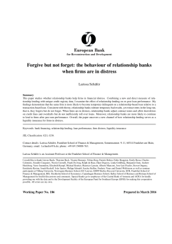 the behaviour of relationship banks when firms are in distress