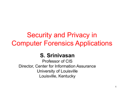 Security and Privacy in Computer Forensics Applications