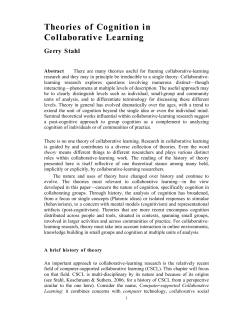 Theories of Cognition in Collaborative Learning