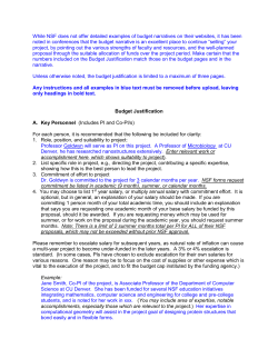 Sample Budget Justification