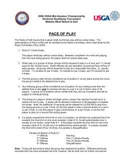PACE OF PLAY - Hawaii State Golf Association