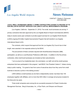 Los Angeles World Airports News Release