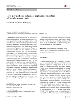 How moving home influences appliance ownership: a Passivhaus