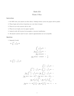 Math 252 Exam 3 Key
