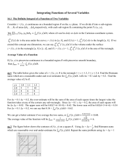 Integrating Functions of Several Variables 16.1 The Definite Integral