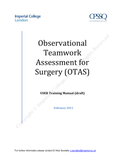 Observational Teamwork Assessment for Surgery (OTAS)