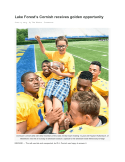 Lake Forest`s Cornish receives golden opportunity