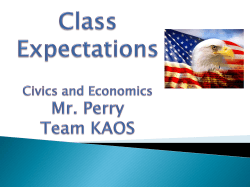 Class Expectations Civics and Economics Mr. Perry Team KAOS