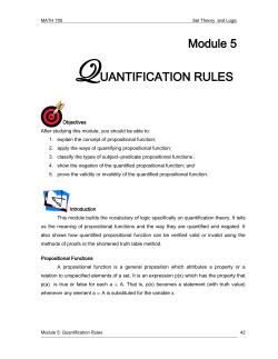 Algebra of Propositions