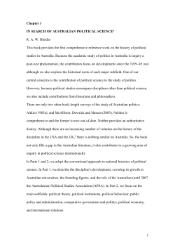 Chapter 1 - RAW Rhodes, Professor Of Government