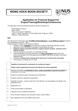 Application for Financial Support for Project/Training/Workshop