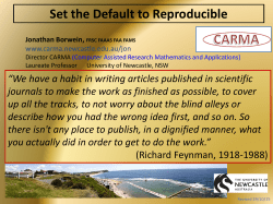 Set the Default to Reproducible - carma