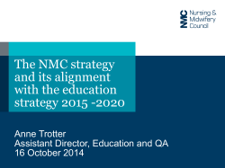 Towards a strategy for the NMC