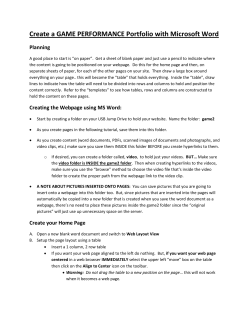 Create a GAME PERFORMANCE Portfolio with Microsoft Word