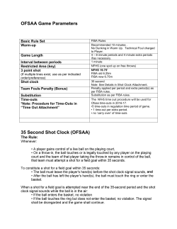 OFSAA Game Parameters 35 Second Shot Clock (OFSAA)