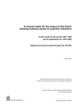 A volume index for the output of the Dutch banking industry