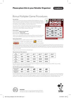 Bonus Multiplier Game Procedures