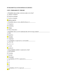 Fundamentals Of business Statistics
