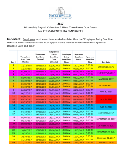 SHRA 2017 Bi-Weekly Calendar