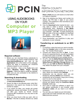 Using Audiobooks on a Computer / Mp3 Player