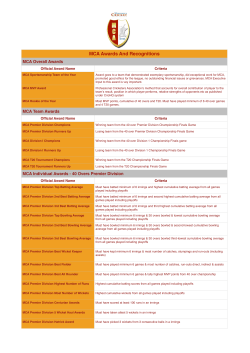 MCA Awards And Recognitions - Minnesota Cricket Association