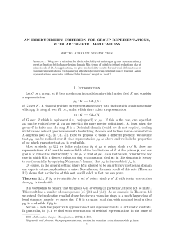 AN IRREDUCIBILITY CRITERION FOR GROUP