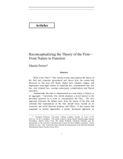 Articles Reconceptualizing the Theory of the Firm